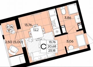 Продаю квартиру студию, 23.2 м2, Краснодар