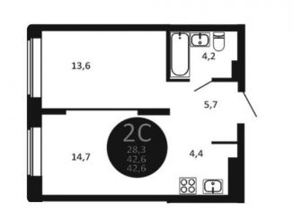 Продается 2-ком. квартира, 42.6 м2, Новосибирская область