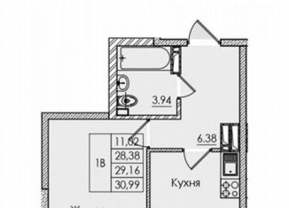 Продаю 1-комнатную квартиру, 29 м2, Ростов-на-Дону, проспект Сиверса, 12Д