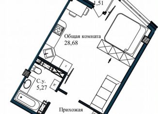 Продам 1-ком. квартиру, 43.9 м2, Севастополь, улица Лётчиков, 10