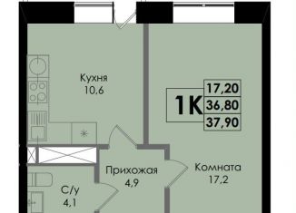 Однокомнатная квартира на продажу, 37.9 м2, Ростов-на-Дону, Ленинский район