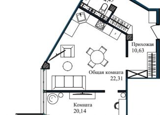 Продажа 2-комнатной квартиры, 60.5 м2, Севастополь, улица Лётчиков, 10