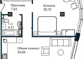 Продам двухкомнатную квартиру, 61.6 м2, Севастополь, улица Лётчиков, 10