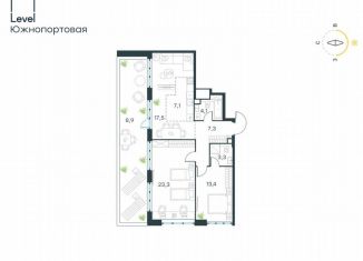 Продается трехкомнатная квартира, 84.9 м2, Москва, жилой комплекс Левел Южнопортовая, 1