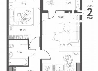 Продам 1-комнатную квартиру, 39.4 м2, Липецкая область, улица Перова, 2Д