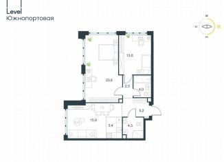 Продажа трехкомнатной квартиры, 71.6 м2, Москва, жилой комплекс Левел Южнопортовая, 3