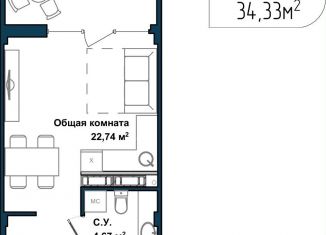 Продам квартиру студию, 33.6 м2, Севастополь, улица Лётчиков, 10