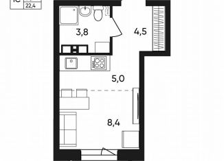 Продаю квартиру студию, 22.4 м2, Пермь, Белозёрская улица, 30А