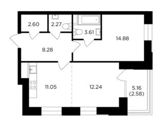 Продажа 2-ком. квартиры, 57.5 м2, Москва, жилой комплекс Форивер, 7, ЖК Форивер