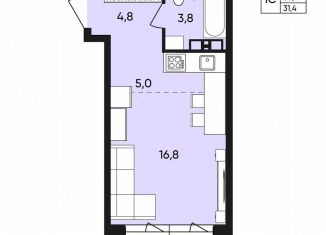 Продажа квартиры студии, 31.4 м2, Пермь, Белозёрская улица, 30А, Орджоникидзевский район