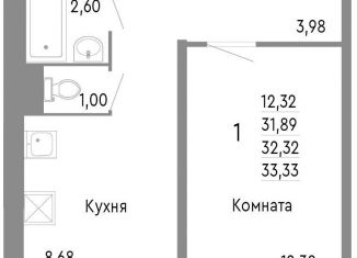 1-ком. квартира на продажу, 32.3 м2, Челябинск, Нефтебазовая улица, 1к2