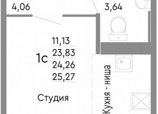 Продается 1-комнатная квартира, 24.3 м2, Челябинск, Нефтебазовая улица, 1к2