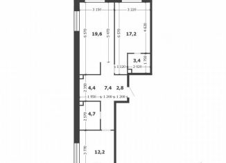 2-комнатная квартира на продажу, 71.7 м2, Москва, 3-я очередь, к9, метро Автозаводская