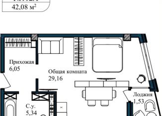 Продаю 1-комнатную квартиру, 43.3 м2, Севастополь, улица Лётчиков, 10