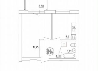 Продаю 1-комнатную квартиру, 38.8 м2, Карелия, улица Дружбы, 27