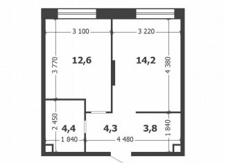 Продается 1-комнатная квартира, 39.3 м2, Москва, 3-я очередь, к6, Даниловский район