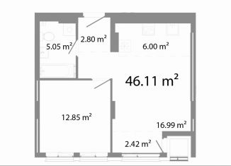 Продажа 2-комнатной квартиры, 46.1 м2, Челябинск