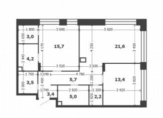 Продажа 2-ком. квартиры, 77.7 м2, Москва, 3-я очередь, к6, метро Технопарк