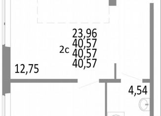 2-ком. квартира на продажу, 40.6 м2, Челябинск