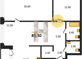 Продаю 2-ком. квартиру, 85.3 м2, Новосибирск