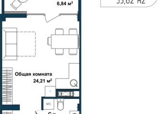 Продаю квартиру студию, 34.8 м2, Севастополь, улица Лётчиков, 10