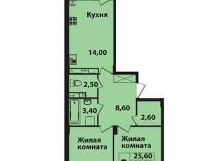 Продажа двухкомнатной квартиры, 59.5 м2, Ставрополь, Гражданская улица, 5, микрорайон № 14