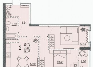 Продается двухкомнатная квартира, 55.3 м2, Волгоград, улица 35-й Гвардейской Дивизии, 19