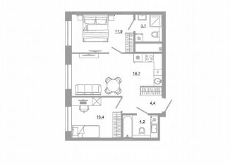 Продажа двухкомнатной квартиры, 53.3 м2, Екатеринбург, метро Чкаловская