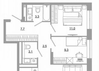 Продаю двухкомнатную квартиру, 56.2 м2, Екатеринбург, метро Чкаловская