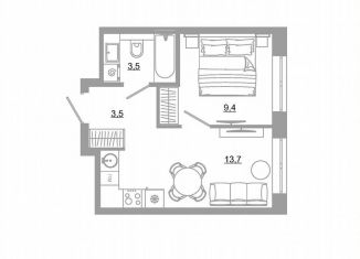 Продается однокомнатная квартира, 31.6 м2, Екатеринбург, метро Чкаловская