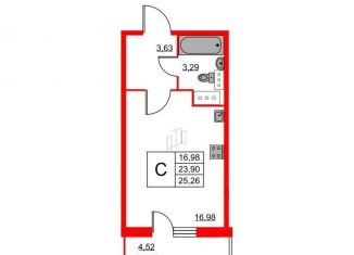 Продам квартиру студию, 25.4 м2, Санкт-Петербург, Русановская улица, 20к1, муниципальный округ Народный