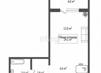 Продам квартиру студию, 29.1 м2, Новосибирская область, Игарская улица, 6