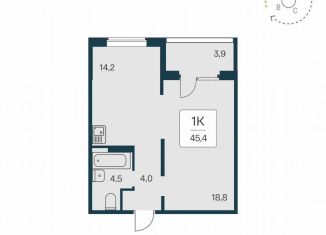 Продажа 1-ком. квартиры, 45.4 м2, Новосибирск, Калининский район, Игарская улица, 8