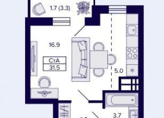 Продаю квартиру студию, 31.5 м2, Новосибирск