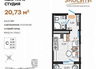 Продается квартира студия, 20.7 м2, Ульяновская область, жилой комплекс ЭкоСити, 11