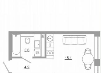 Продам квартиру студию, 23.6 м2, Екатеринбург, метро Чкаловская