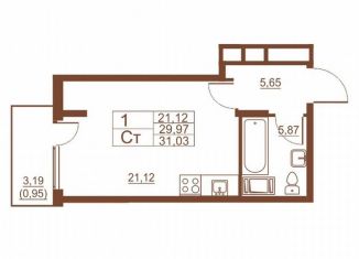 Продаю квартиру студию, 29.9 м2, Санкт-Петербург, Московское шоссе, 262к4