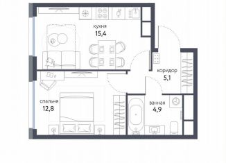 Продается однокомнатная квартира, 38.2 м2, Москва, станция Бульвар Рокоссовского