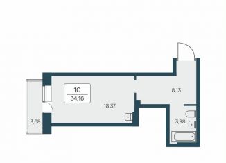 Продам квартиру студию, 34.8 м2, Новосибирск, улица Зорге, 229/2