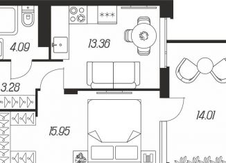 Продам 1-ком. квартиру, 40.9 м2, Тула, Зареченский территориальный округ