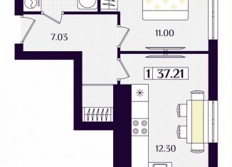 Продаю 1-комнатную квартиру, 37.2 м2, Калининградская область, Краковский бульвар, 16