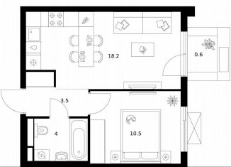 Продаю 1-ком. квартиру, 36.8 м2, Москва