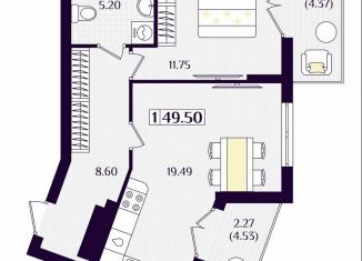 Продам однокомнатную квартиру, 49.5 м2, Гурьевск, Краковский бульвар, 16, ЖК Новая Резиденция