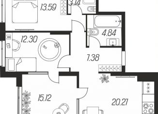 Продается двухкомнатная квартира, 76.6 м2, Тула