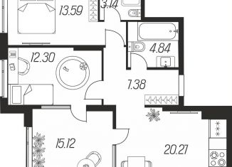 2-ком. квартира на продажу, 76.6 м2, Тула