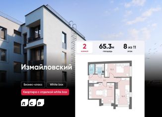 Продажа двухкомнатной квартиры, 65.3 м2, Санкт-Петербург, муниципальный округ Измайловское