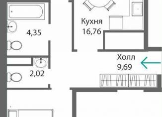 Продается 2-комнатная квартира, 62.8 м2, Симферополь