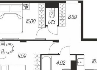 Продажа 2-комнатной квартиры, 64.2 м2, Тула, Зареченский территориальный округ