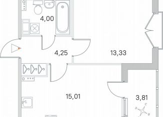 Продаю 1-комнатную квартиру, 38.5 м2, посёлок Стрельна, ЖК Любоград