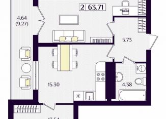 Продается двухкомнатная квартира, 63.7 м2, Гурьевск, Краковский бульвар, 16, ЖК Новая Резиденция